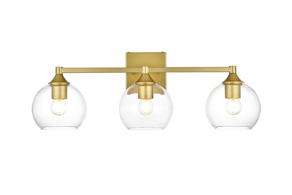 Elegant Lighting - LD7308W25BRA - Three Light Bath Sconce - Foster - Brass and Clear