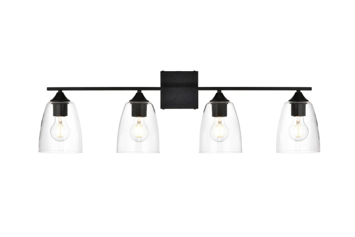 Elegant Lighting Four Light Bath Sconce from the Harris collection in Black And Clear finish