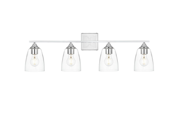 Elegant Lighting Four Light Bath Sconce from the Harris collection in Chrome And Clear finish