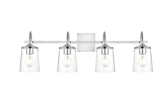 Elegant Lighting Four Light Bath Sconce from the Avani collection in Chrome And Clear finish