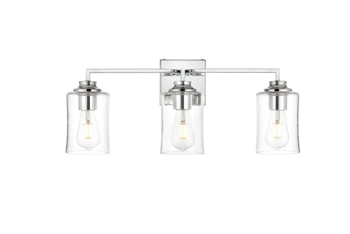 Elegant Lighting Three Light Bath Sconce from the Ronnie collection in Chrome And Clear finish