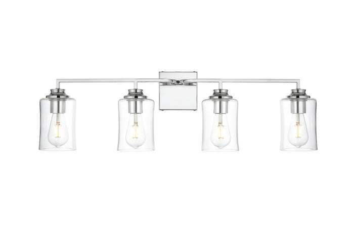 Elegant Lighting Four Light Bath Sconce from the Ronnie collection in Chrome And Clear finish