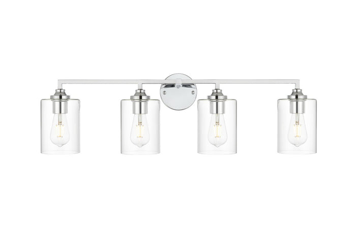 Elegant Lighting Four Light Bath Sconce from the Mayson collection in Chrome And Clear finish