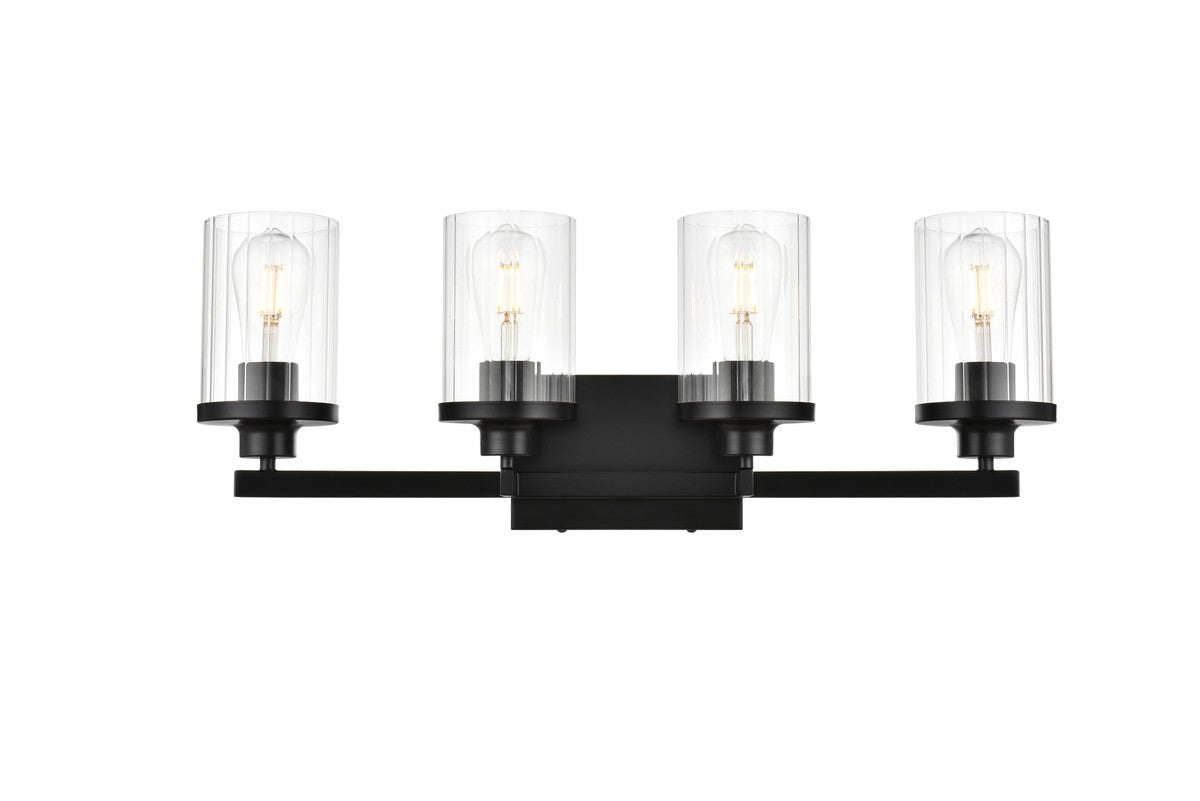 Elegant Lighting - LD7316W25BLK - Four Light Bath Sconce - Saanvi - Black