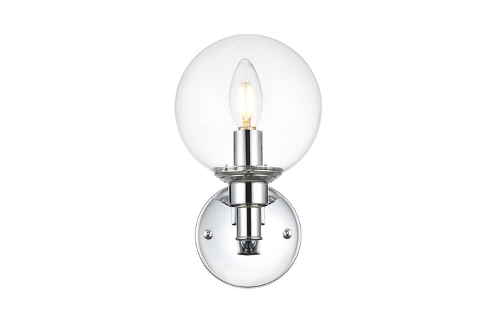 Elegant Lighting One Light Bath Sconce from the Jaelynn collection in Chrome And Clear finish