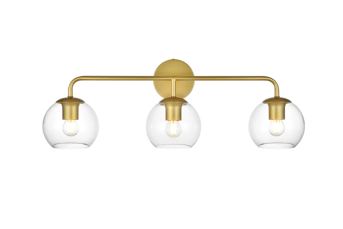 Elegant Lighting - LD7321W28BRA - Three Light Bath Sconce - Genesis - Brass