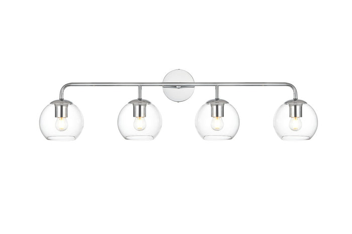 Elegant Lighting Four Light Bath Sconce from the Genesis collection in Chrome And Clear finish
