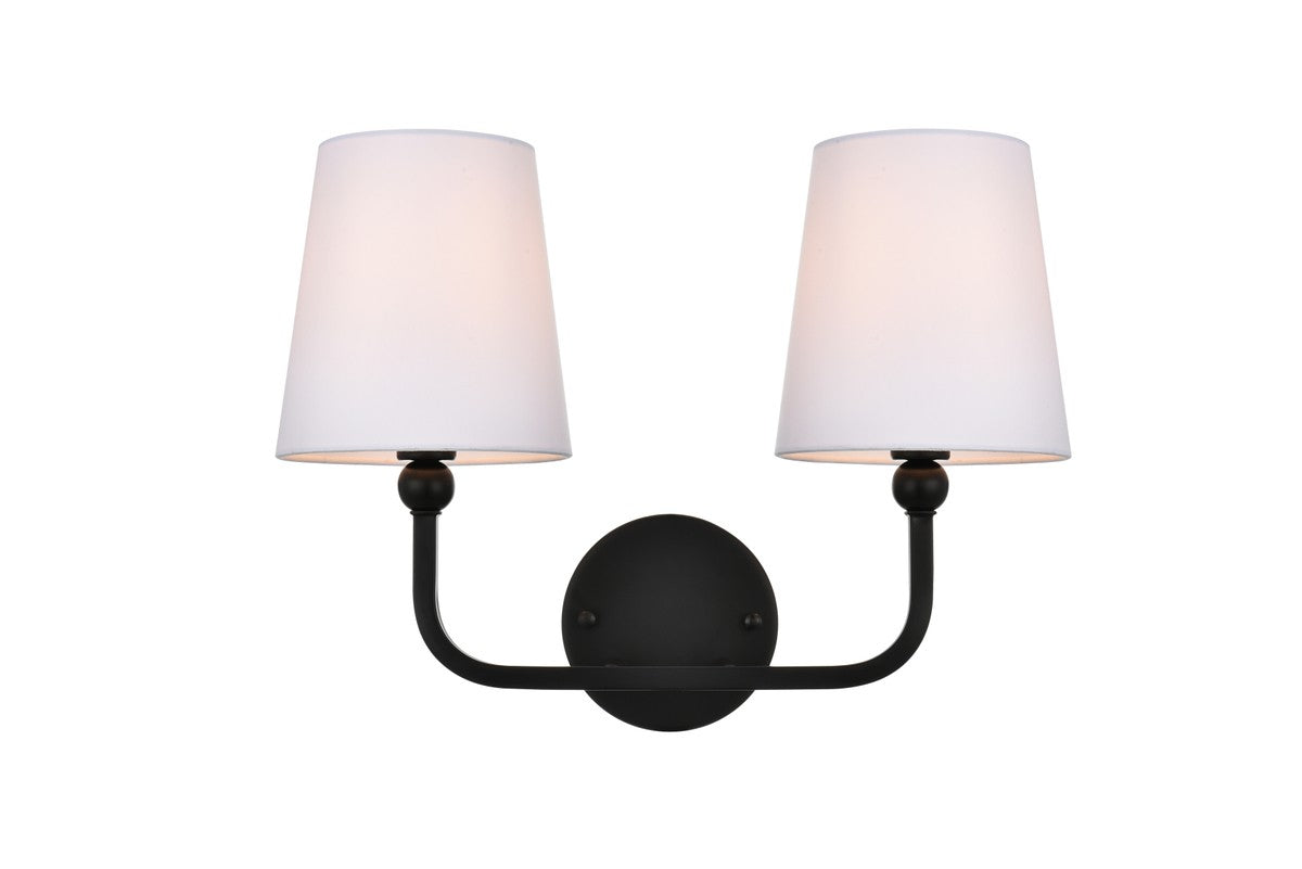 Elegant Lighting - LD7322W16BLK - Two Light Bath Sconce - Colson - Black