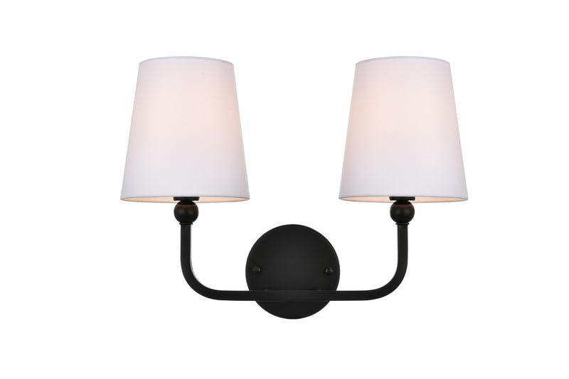 Elegant Lighting - LD7322W16BLK - Two Light Bath Sconce - Colson - Black