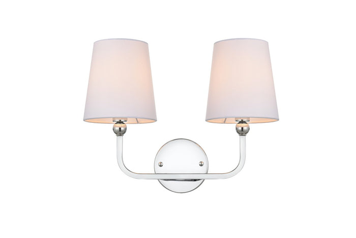 Elegant Lighting Two Light Bath Sconce from the Colson collection in Chrome And Clear finish