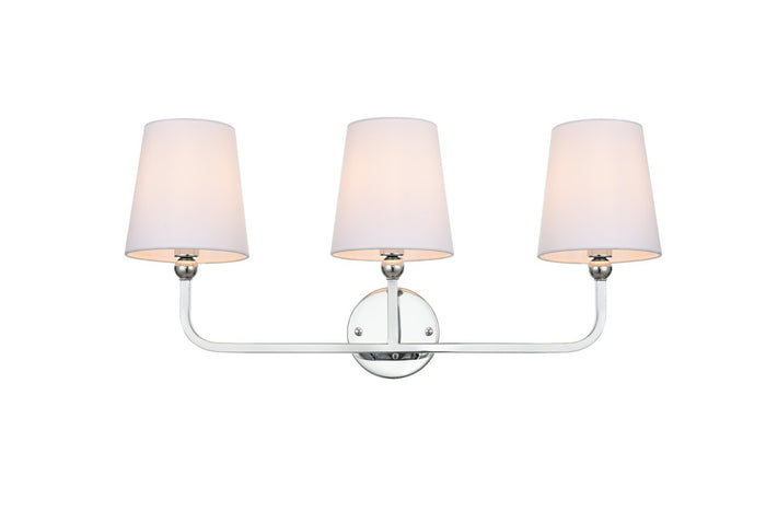 Elegant Lighting Three Light Bath Sconce from the Colson collection in Chrome And Clear finish