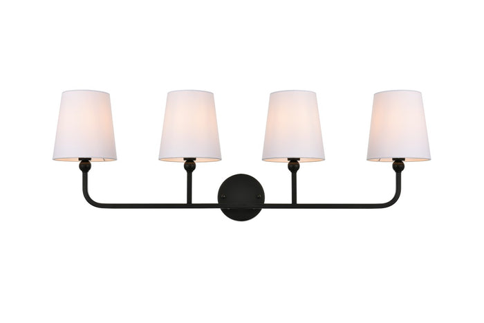 Elegant Lighting Four Light Bath Sconce from the Colson collection in Black And Clear finish