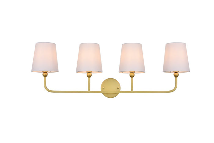 Elegant Lighting Four Light Bath Sconce from the Colson collection in Brass And Clear finish