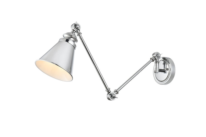 Elegant Lighting One Light Swing Arm Wall Sconce from the Ledger collection in Chrome finish