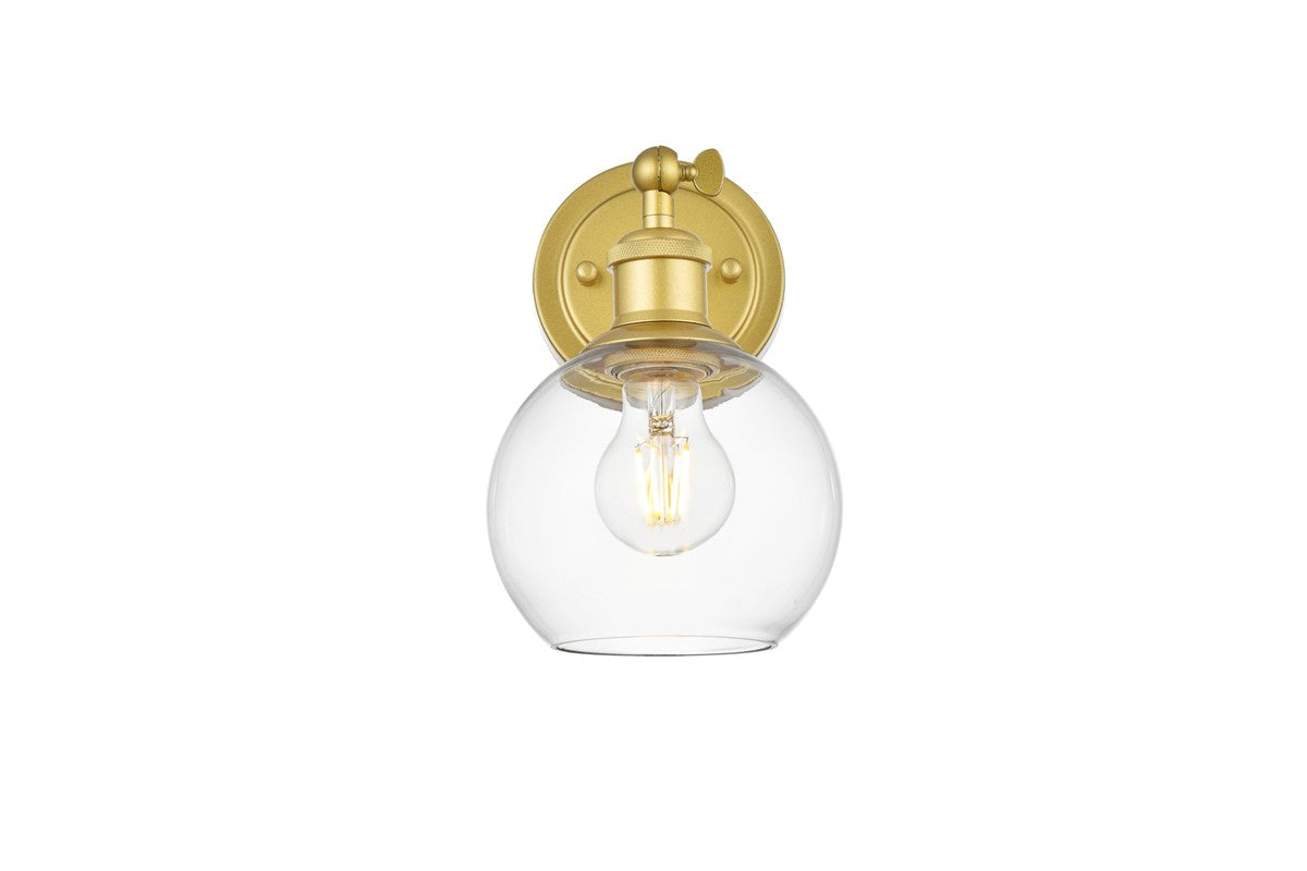 Elegant Lighting - LD7325W6BRA - One Light Bath Sconce - Kai - Brass and Clear