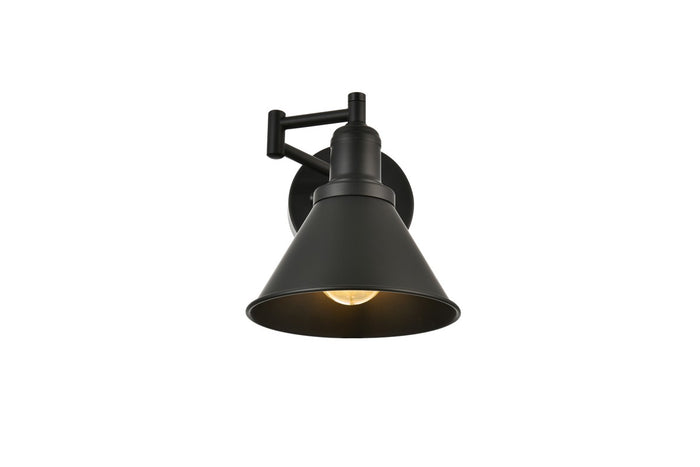 Elegant Lighting One Light Swing Arm Wall Sconce from the Judson collection in Black finish