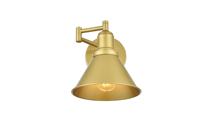 Elegant Lighting One Light Swing Arm Wall Sconce from the Judson collection in Brass finish