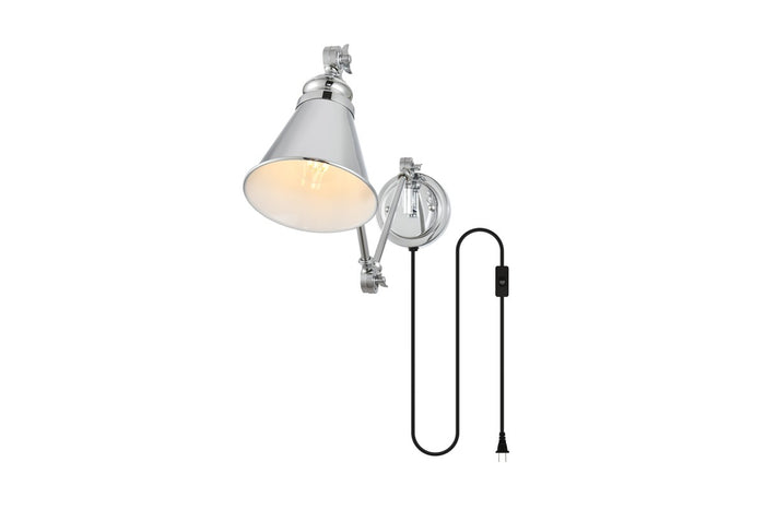 Elegant Lighting One Light Wall Sconce from the Van collection in Chrome finish