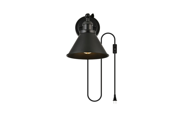 Elegant Lighting One Light Wall Sconce from the Blaise collection in Black finish
