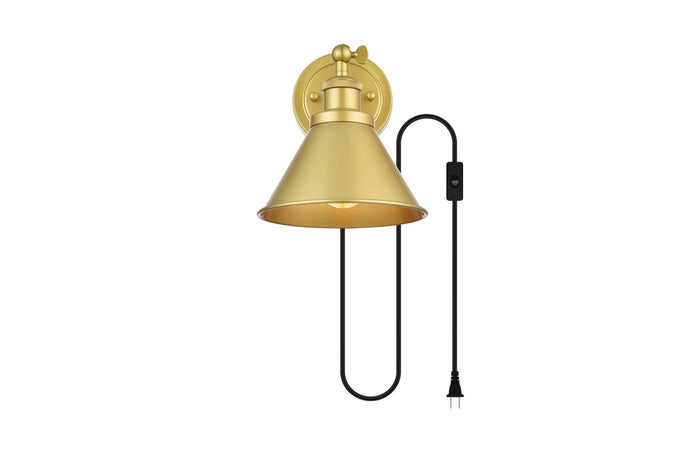 Elegant Lighting One Light Wall Sconce from the Blaise collection in Brass finish