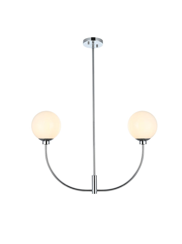 Elegant Lighting Two Light Chandelier from the Nyomi collection in Chrome finish