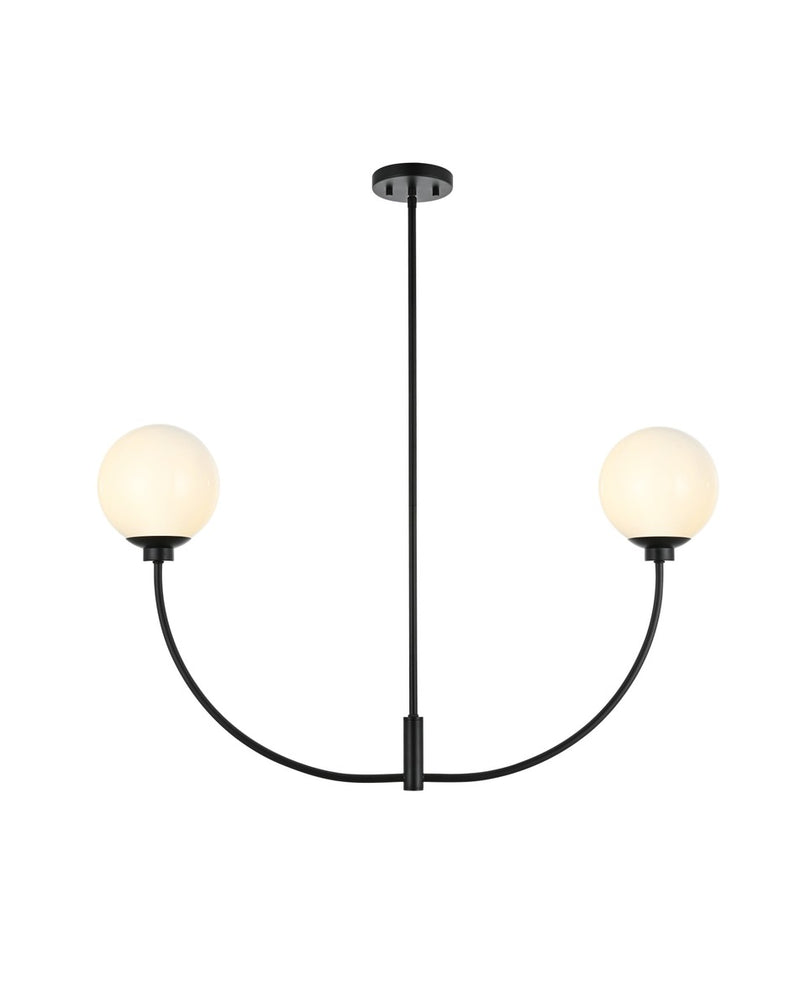 Elegant Lighting Two Light Chandelier from the Nyomi collection in Black finish