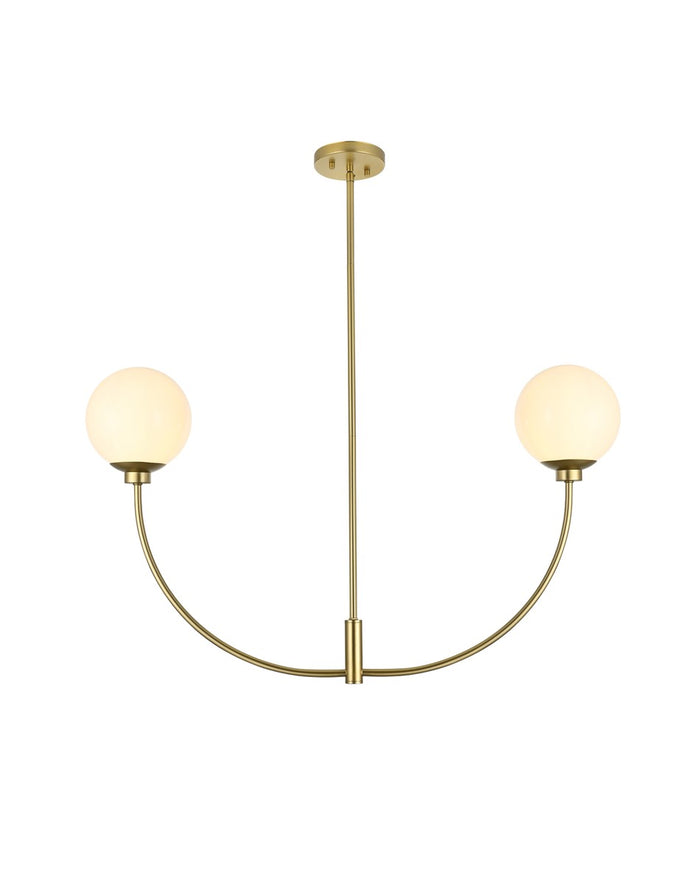 Elegant Lighting Two Light Chandelier from the Nyomi collection in Brass finish