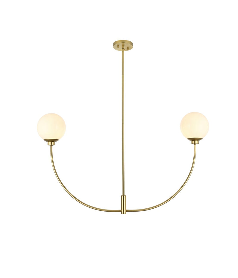 Elegant Lighting Two Light Chandelier from the Nyomi collection in Brass finish