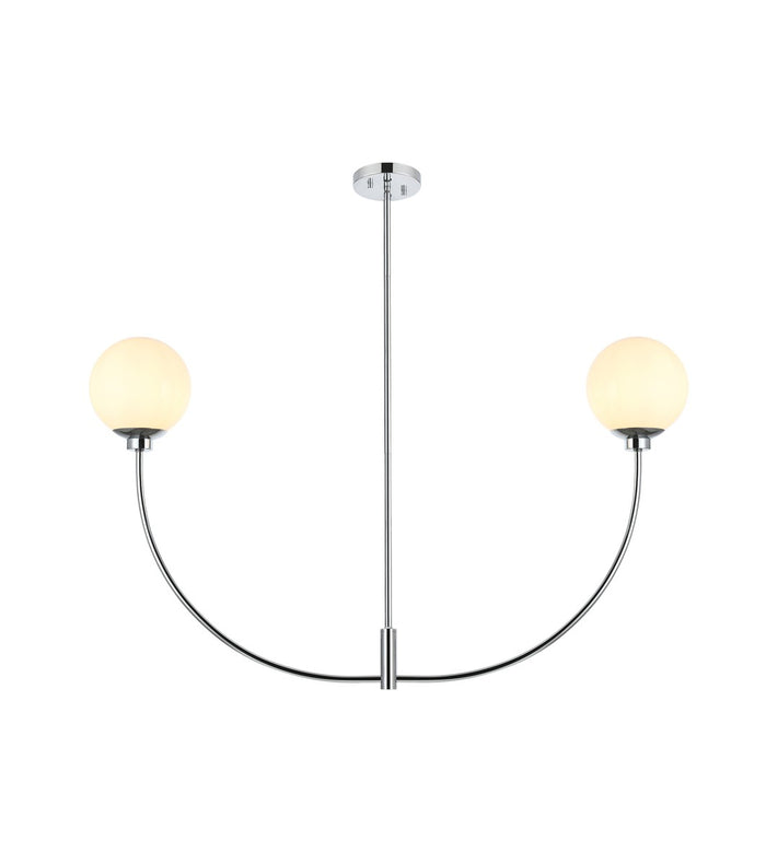 Elegant Lighting Two Light Chandelier from the Nyomi collection in Chrome finish