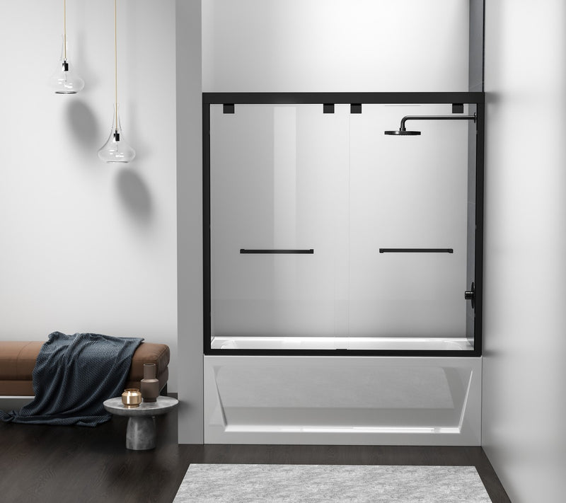 Elegant Lighting - TD333-6060MBK - Tub Door - Trenton - Clear