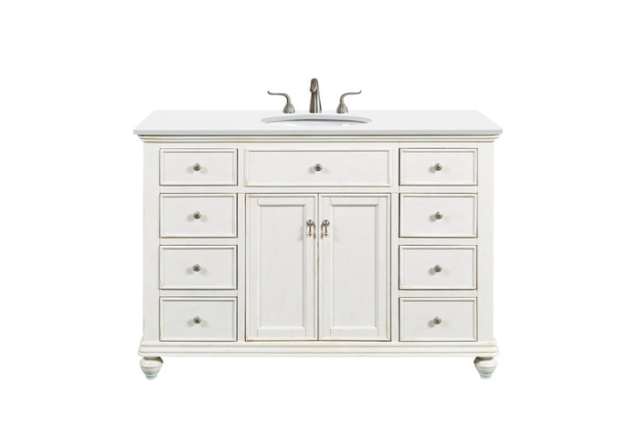Elegant Lighting Single Bathroom Vanity from the Otto collection in Antique White finish