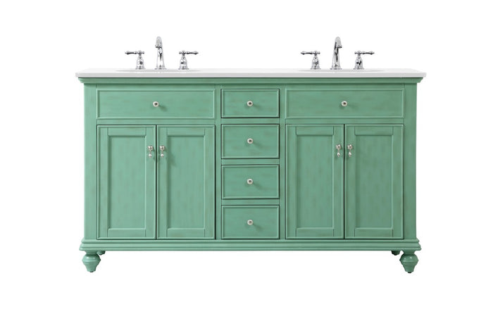 Elegant Lighting Double Bathroom Vanity from the Otto collection in Vintage Mint finish