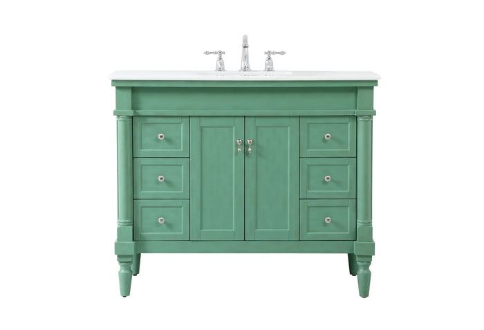 Elegant Lighting Single Bathroom Vanity from the Lexington collection in Vintage Mint finish