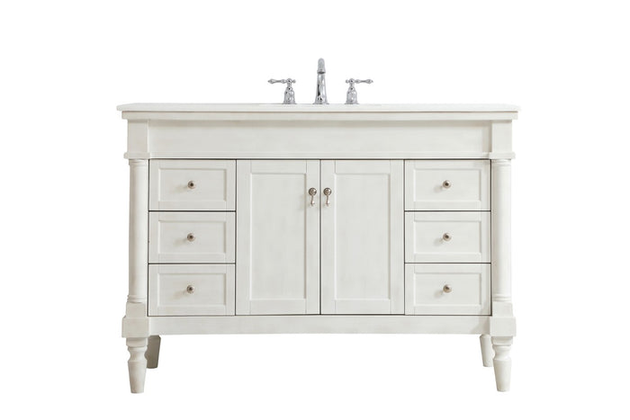 Elegant Lighting Single Bathroom Vanity from the Lexington collection in Antique White finish