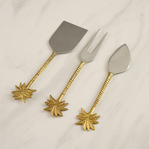 Design Shop Gold Stainless Steel Palm Cheese Set
