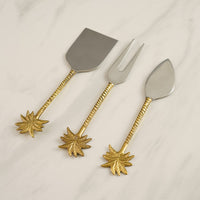 Design Shop Gold Stainless Steel Palm Cheese Set