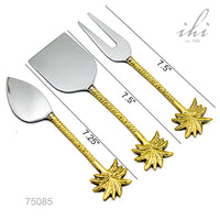 Design Shop Gold Stainless Steel Palm Cheese Set