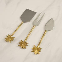 Design Shop Gold Stainless Steel Palm Cheese Set