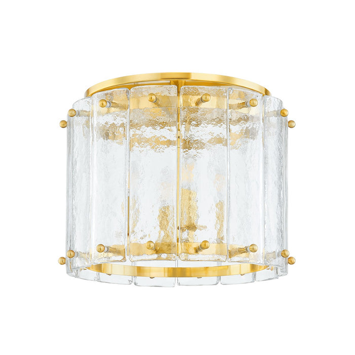 Corbett Lighting Four Light Flush Mount from the Rio collection in Vintage Polished Brass finish