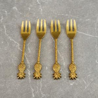 Design Shop Gold Forks w/ Pineapple Handle S/4
