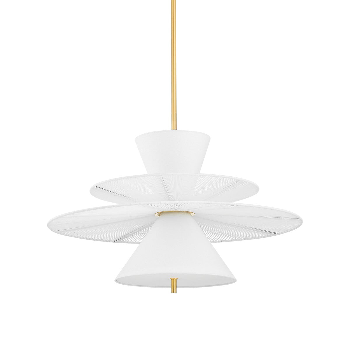 Hudson Valley Two Light Pendant from the Esperance collection in Aged Brass finish