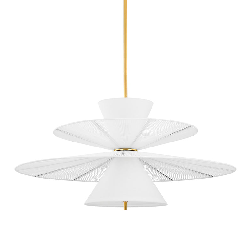 Hudson Valley Two Light Chandelier from the Esperance collection in Aged Brass finish