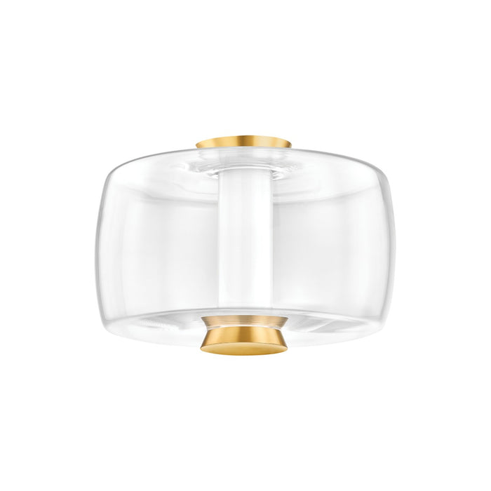 Hudson Valley LED Flush Mount from the Beau collection in Aged Brass finish