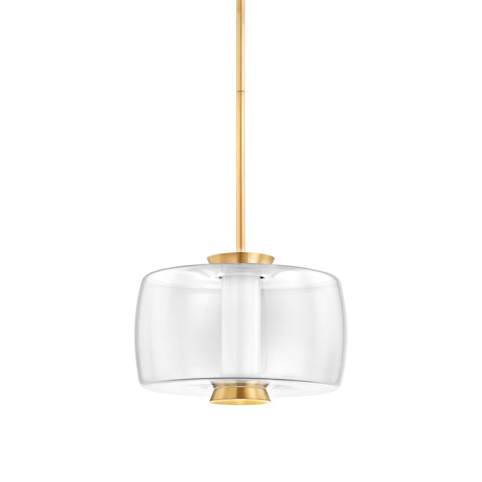Hudson Valley LED Pendant from the Beau collection in Aged Brass finish