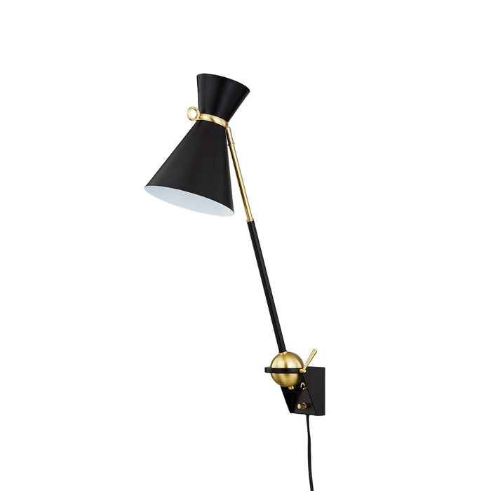 Hudson Valley One Light Wall Sconce from the Winsted collection in Aged Brass/Soft Black finish