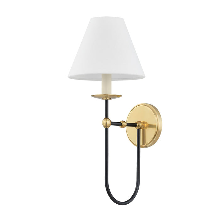 Hudson Valley One Light Wall Sconce from the Demarest collection in Aged Brass/Distressed Bronze finish