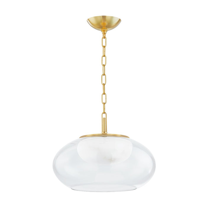 Hudson Valley LED Pendant from the Moore collection in Aged Brass finish