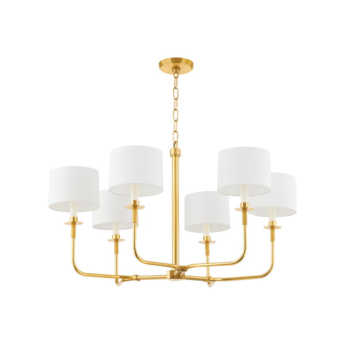 Hudson Valley One Light Chandelier from the Paramus collection in Aged Brass finish