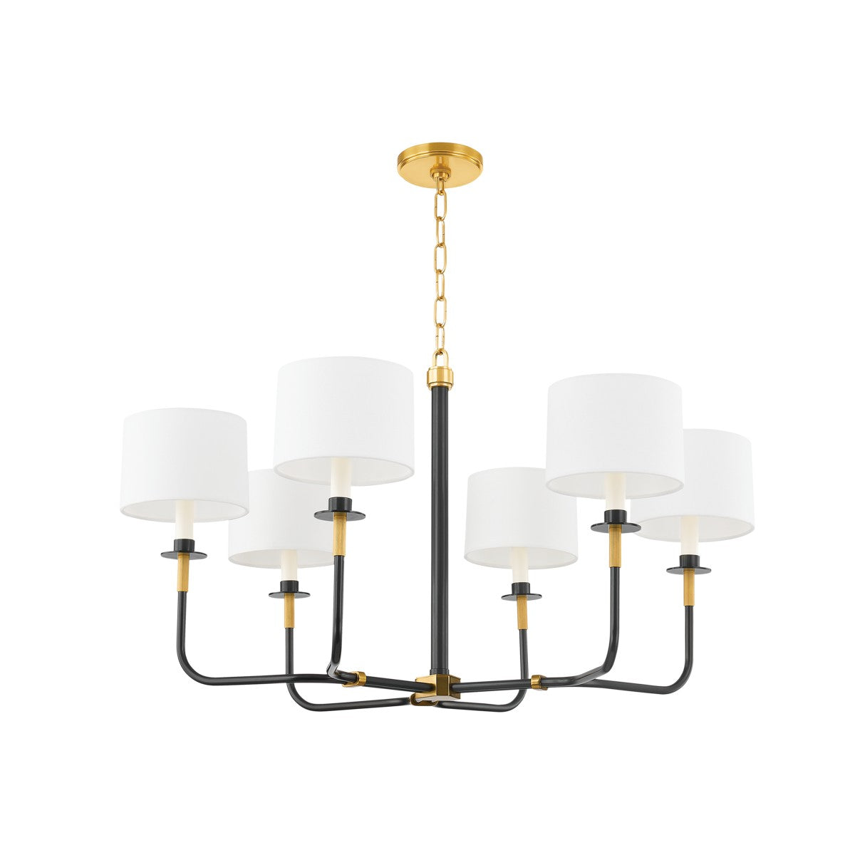 Hudson Valley - 9136-AOB - Six Light Chandelier - Paramus - Aged Brass/Old Bronze