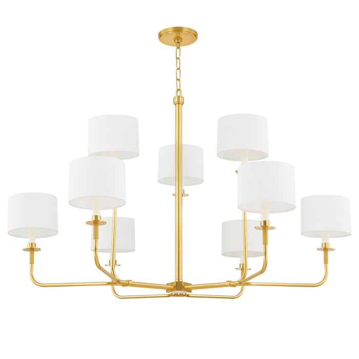 Hudson Valley One Light Chandelier from the Paramus collection in Aged Brass finish